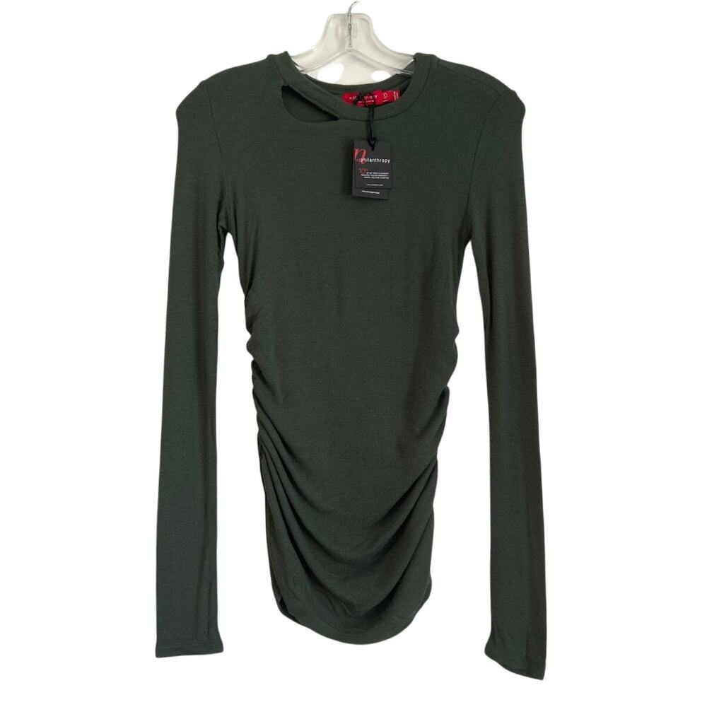 NWT n:philanthrophy Gavin Long Sleeve Tee, Green, Women's Small
